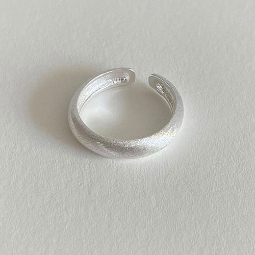 Saiina 925 sterling silver brushed frosted ring for women simple open ring ring versatile basic glossy surface
