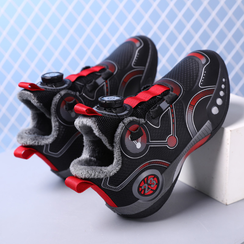 [기모 가죽] 블랙 레드