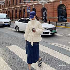 秋冬款羽绒棉服女小个子外穿冬天外套时尚雪尼尔氨纶无袖