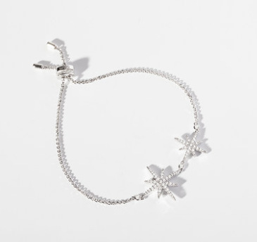 Fashion Simple Style Star Sterling Silver Star Plating Zircon Bracelets