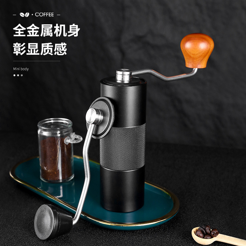 Stainless Steel Hand-Cranked Coffee Bean Grinder, Italian-Style Manual Grinder with Adjustable Coarseness, Portable Grinder Stainless Steel Hand-Cranked Coffee Bean Grinder, Italian-Style Manual Grinder with Adjustable Coarseness, Portable Grinder