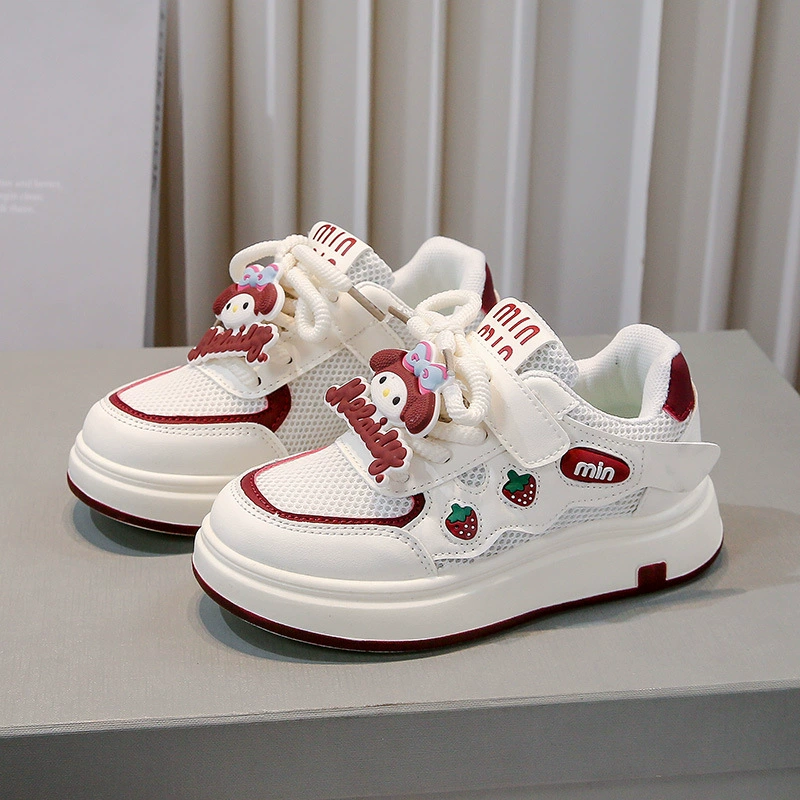Девушки модные туфли дышащие маленькие белые туфли 2025 весна и осень новые девушки милые повседневные туфли детские кроссовки