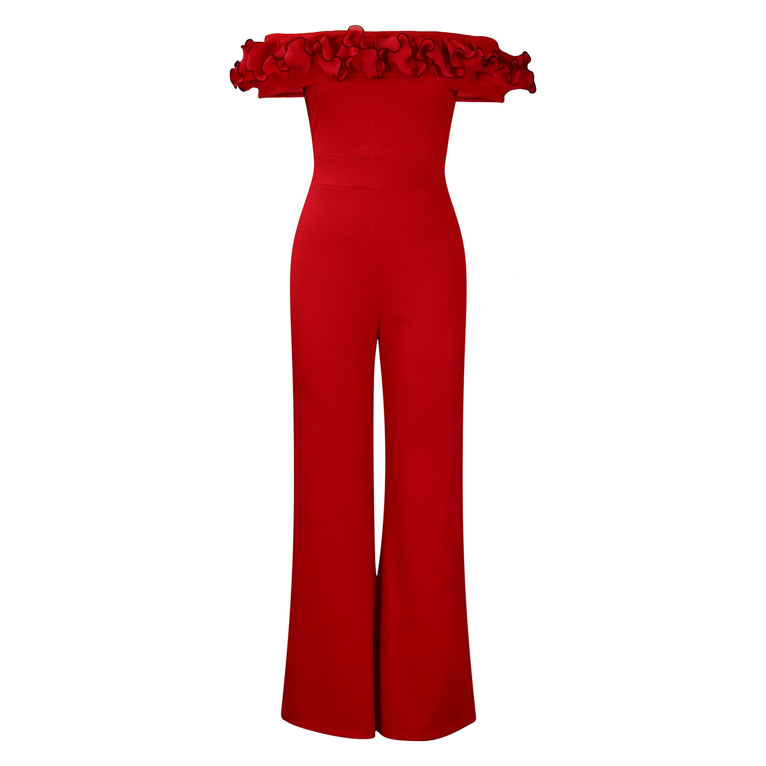 abbigliamento donna sexy attillato tinta unita monospalla arricciato spalle scoperte manica corta tuta commercio estero_voghion.com