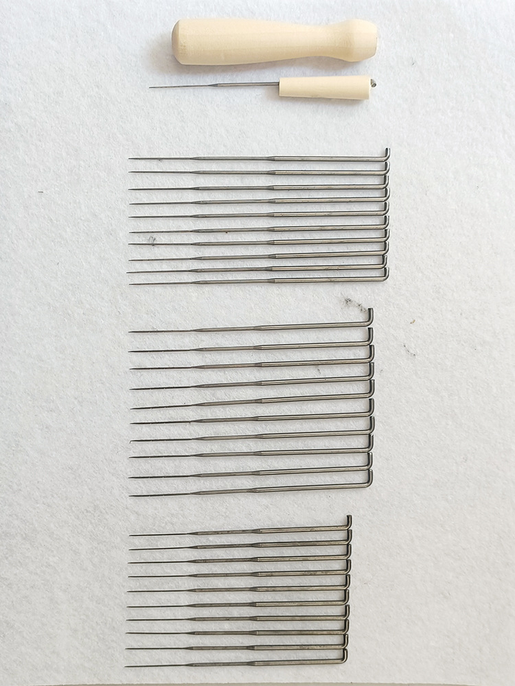 5ZV7批发毛毡戳戳乐手工DIY材料工具 实木柄单针针组 木柄戳针 可