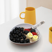 创意内外双色加厚密胺米饭碗餐厅饭店腰形仿瓷碗燕麦早饭美耐皿碗