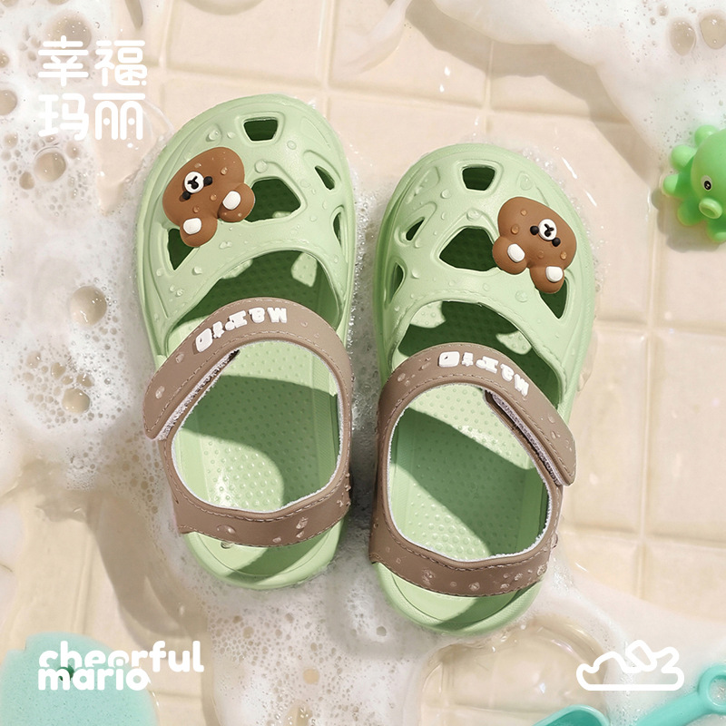 Happy Mary sandalias de verano para niños zapatos de agujero para niños niñas sandalias de Punta cerrada niños sandalias de agujero zapatos de playa