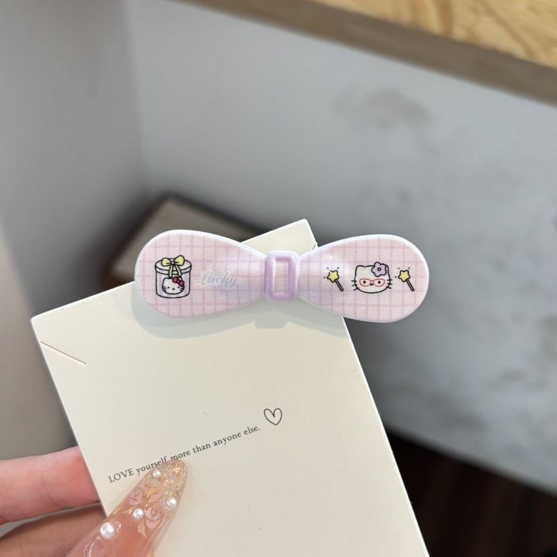 可爱小圆边猫蝴蝶结发夹卡通少女甜美碎发刘海夹网红ins风发卡|undefined