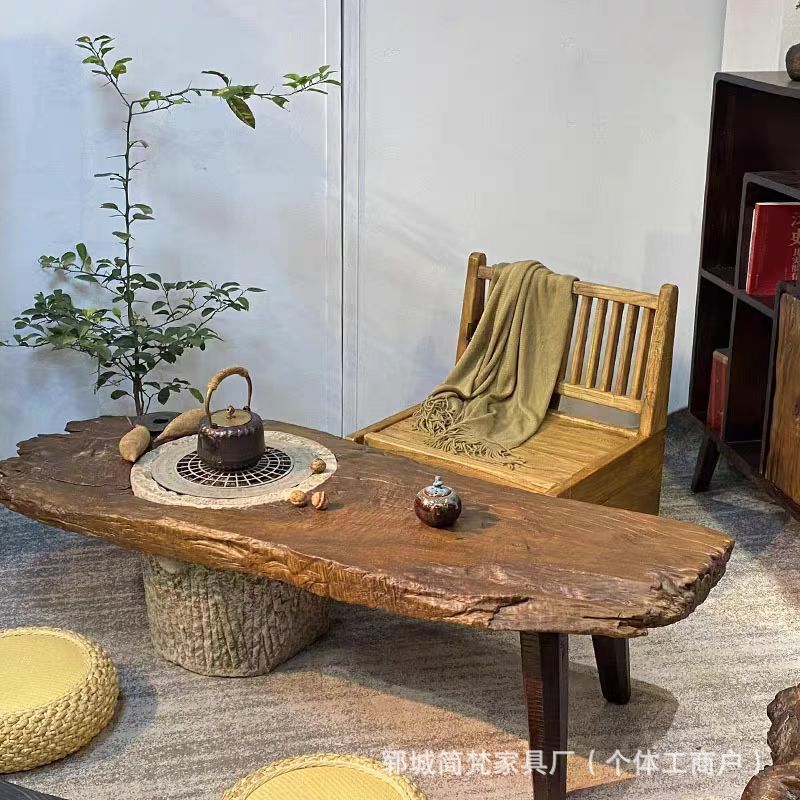 個性的な古い楡木のお茶のいくつかの茶室の不規則な家具の茶台の実木の根の工夫のお茶のいくつかの組み合わせの囲炉茶のテーブル|undefined