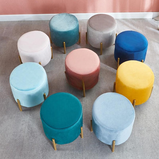 Living Room Coffee Table Small Stool Home Low Stool Sofa Stool Small Round Stool Small Bench Shoe Stool Adult Light Luxury Shoe Changing Stool