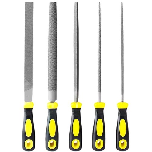 Set of 5: Steel File, Bench File, Triangular File, Half-Round File, Square File, Woodworking and Metal Sanding, from the Manufacturer