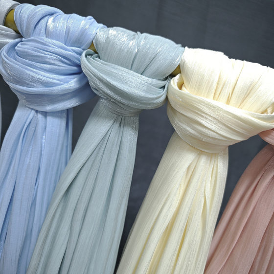 Cross-border Best-selling Breathable Cool Island Satin Crepe Long Towel Malaysian shimmershawl Bright Silk Scarf