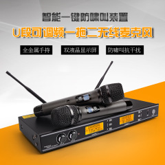 舞台演出无线麦克风话筒KTV专用家用U段调频一拖二无线手持话筒