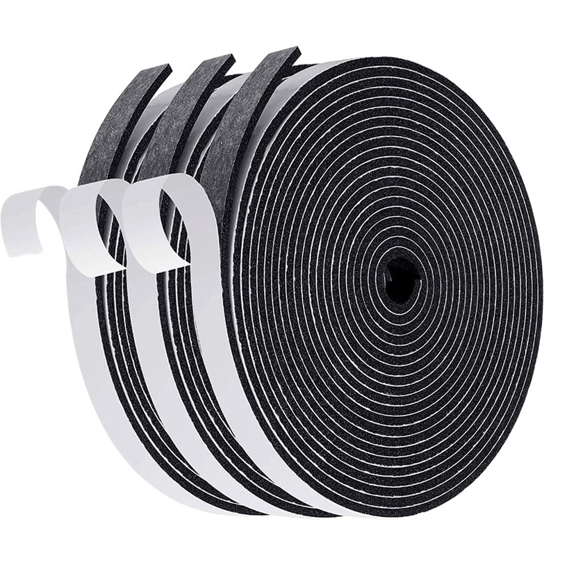 Puerta de coche negro EVA a prueba de viento esponja de una sola cara Cinta de esponja silenciosa engrosada puerta y ventana insonorizada tira de sellado