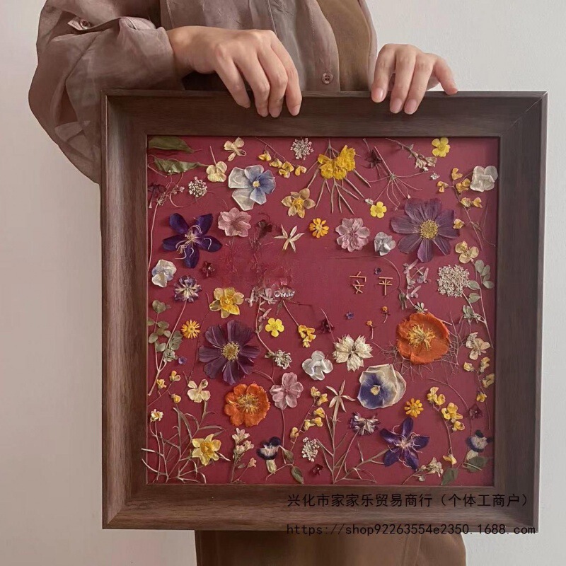 Flower Photo Frame, Three-Dimensional Retro Photo Frame, Dried Flower Plant Resin Picture Frame, Handmade Pressed Flower