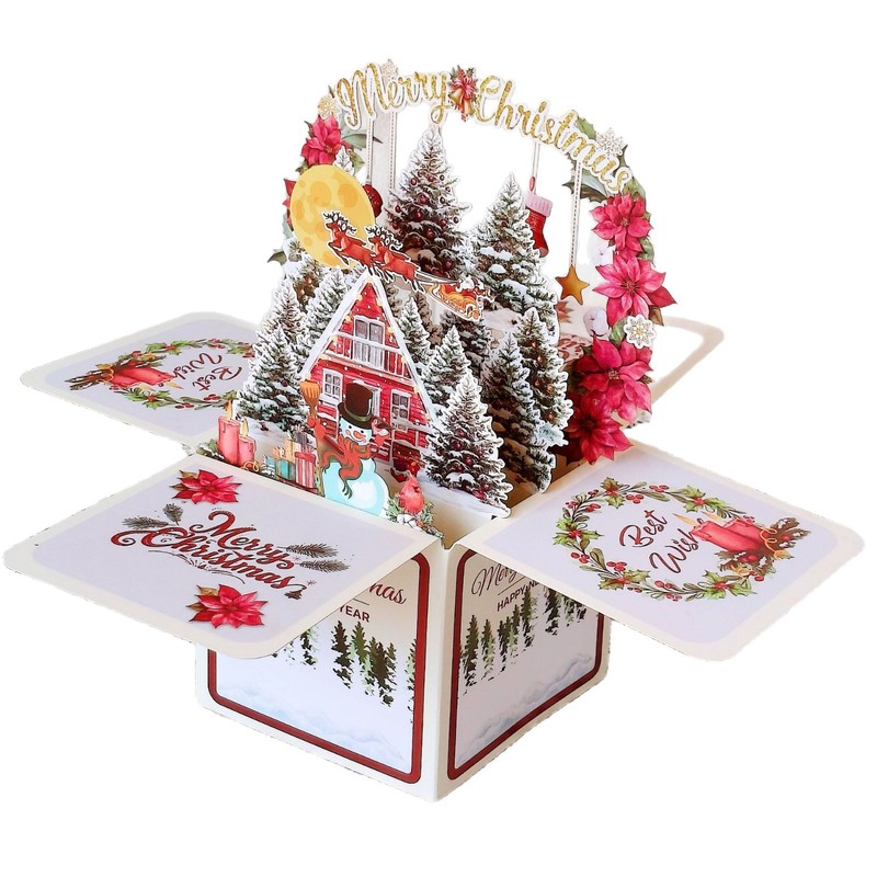 立体圣诞节贺卡3D弹出式立体盒圣诞节卡片merry christmas card|undefined
