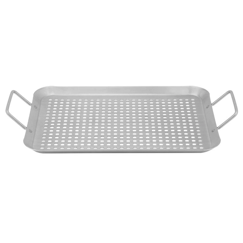 Source factory line handle, large medium, small, small -sized baking dish stainless steel rectangular punch baking pan barbecue barbecue meat plate BBQ