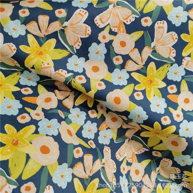 牡丹大花纯棉布料 窄幅斜纹 床单被套布料床品布料老外喜欢