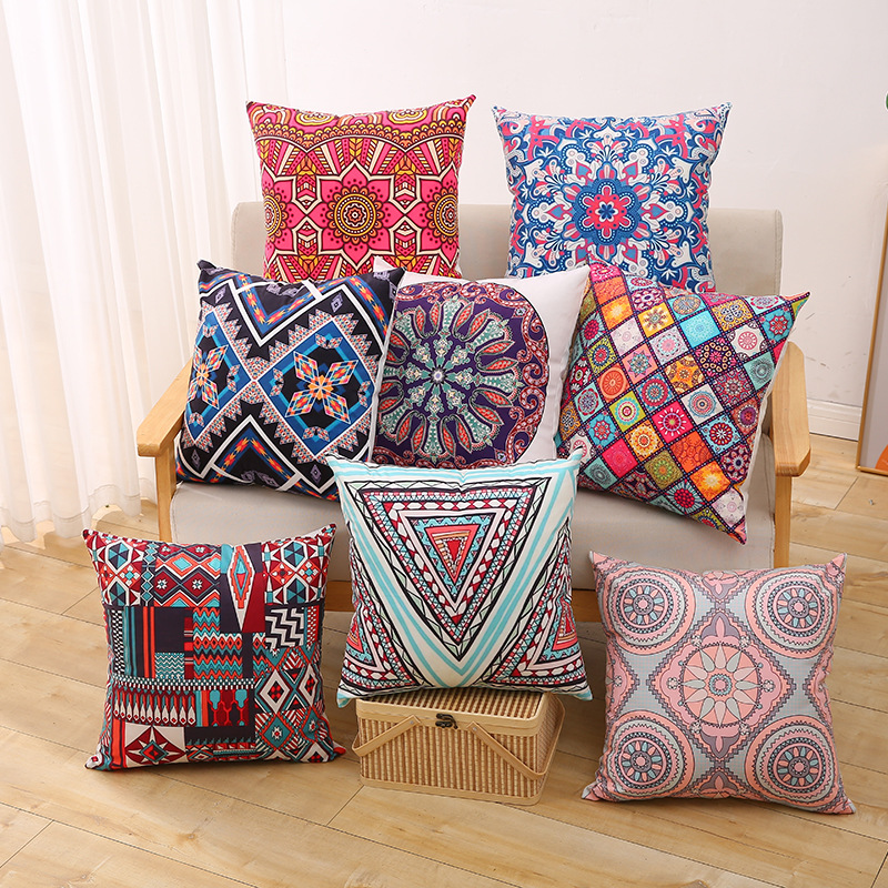 Cross-Border Amazon Pillow Cover Bohemian Cushion Ethnic Style Geometric Cushion Sofa Cushion Cover Cross-Border Wholesale