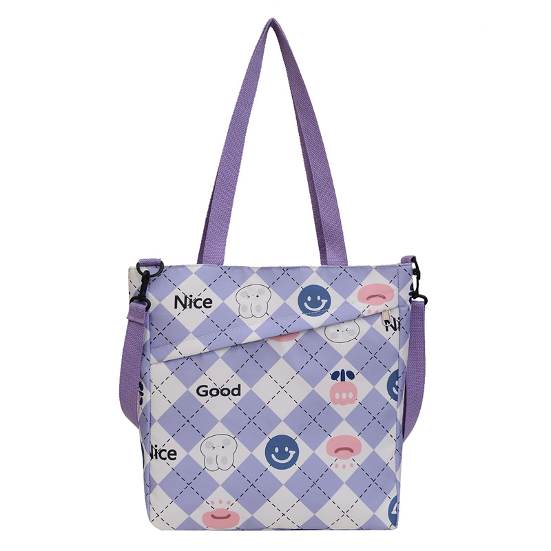 New nylon large-capacity hand-held student storage bag, cute cartoon outdoor bento bag, high appearance level single-shoulder women's bag undefined
