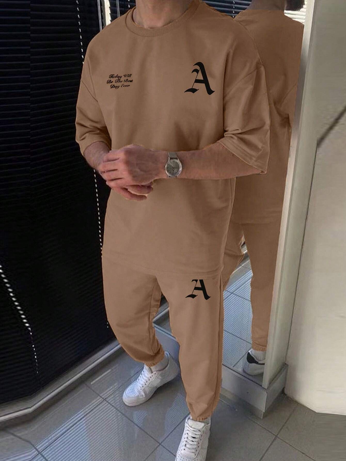 2024 nuevos hombres moda camiseta de manga corta pantalones otoño tendencia casual traje ME13 ML4