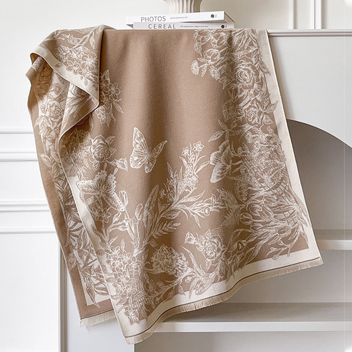 Nuevo paisaje Jacquard imita bufandas de cachemir para mujeres con aire acondicionado sala de chal de otoño y invierno grueso calentamiento largo babillo transfronterizo
