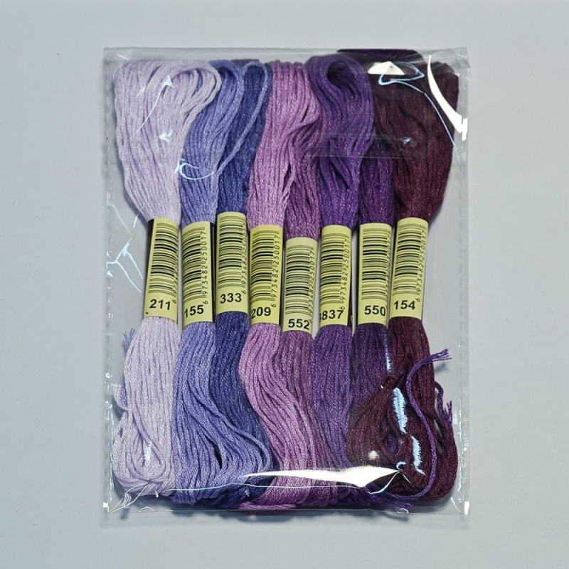 メーカー直供十字刺繍線グラデーション色8本の組立ライン刺繍線刺繍手diy編みカラフル配線|undefined
