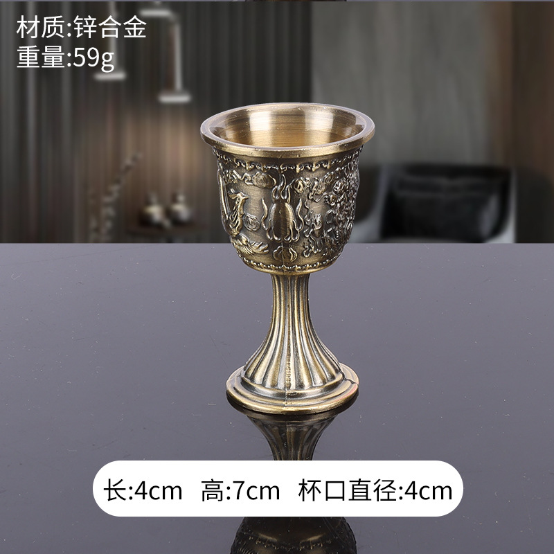 [대형 용과 봉황의 길조 와인잔]