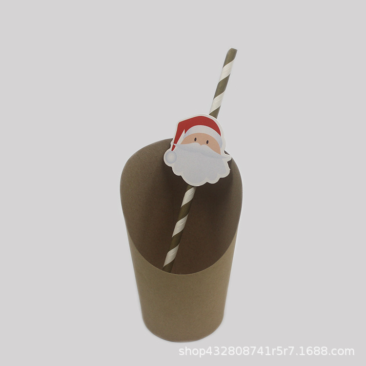 Desechables fiesta creativa paja Navidad vestir accesorios postre Mesa pastel tarjeta decoración bebida papel paja
