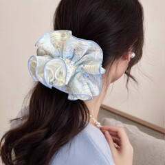 韩系夏日清凉感蕾丝碎花发圈发绳发饰丸子头马尾百搭扎头发甜美风