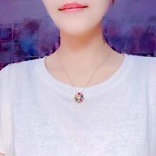 ����Ů�18K��õ����i�������ؔ��ɫ��ʯ�������n