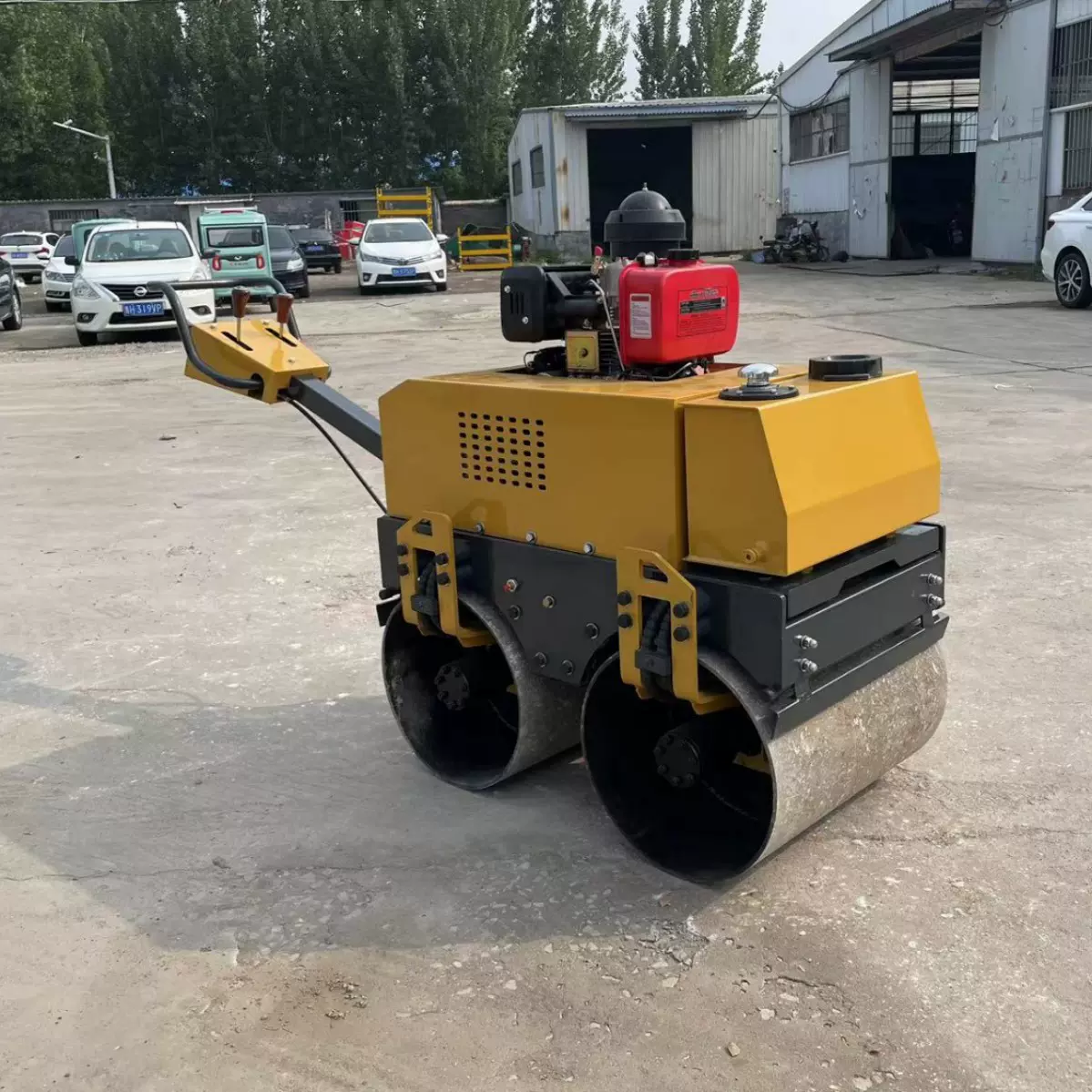压实碾压机械设备各种型号小型压路机0.5 1吨2吨手扶双钢轮压路机