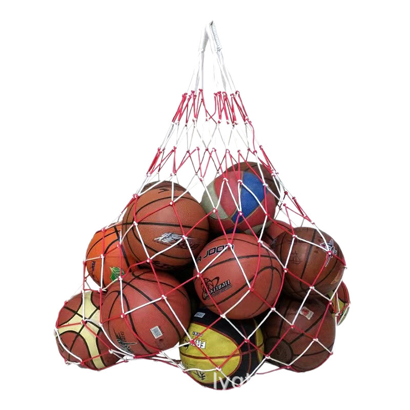 Large ball bag, large mesh bag, basketball net bag, soccer net bag, portable large ball bag for 10-15 balls.