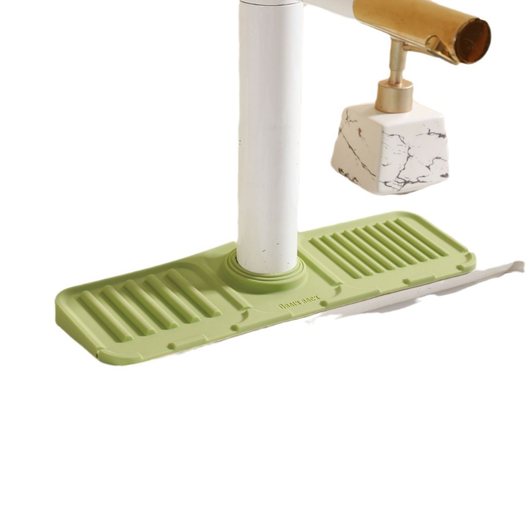 Tapete de silicona para escurrir, para almacenamiento en el fregadero del grifo de la cocina, tapete para jabón y vasos, dispositivo de drenaje.