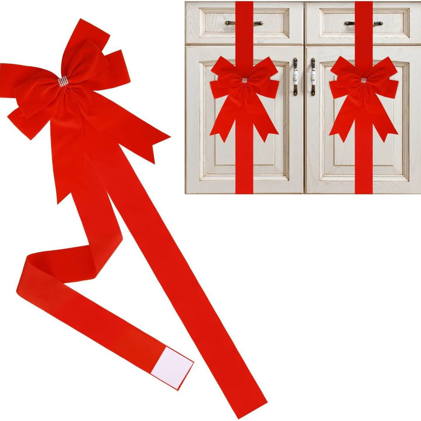 Большой бархатный бантик для шкафа, бантик для дверцы шкафа, День Благодарения, осень, Хэллоуин, Рождественская вечеринка