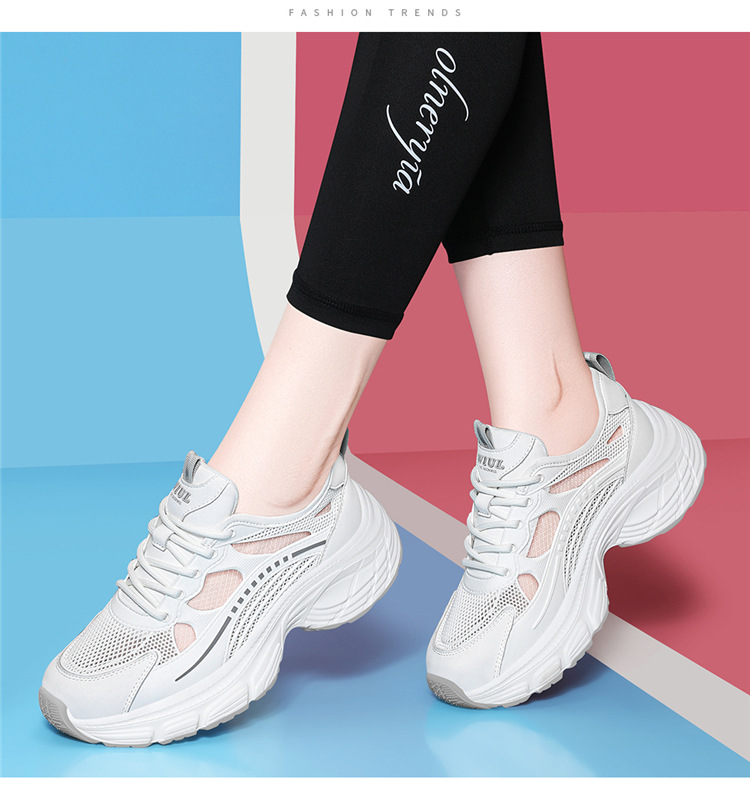 Giày sneaker nữ đế dày mùa hè 2025 đa năng đế mềm êm chân — 7252 gót xanh cao 5cm, 7252 màu xám gót cao 5cm chi tiết 6