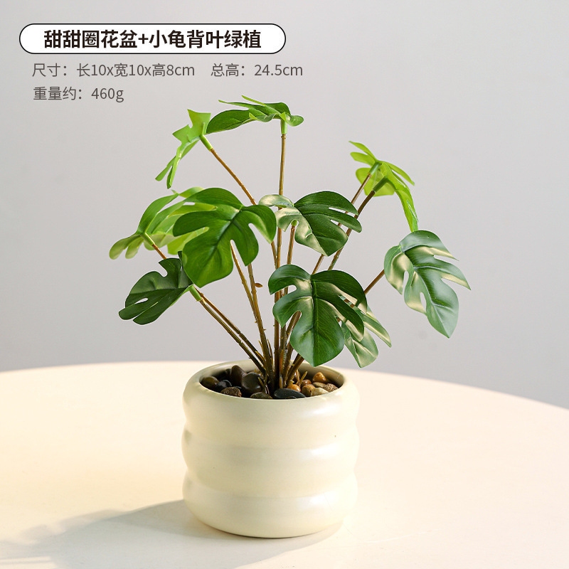 Oficina de escritorio de imitación de plantas verdes suculentas macetas interiores cerámicas adornos en plantas biónicas falsas flores bonsai