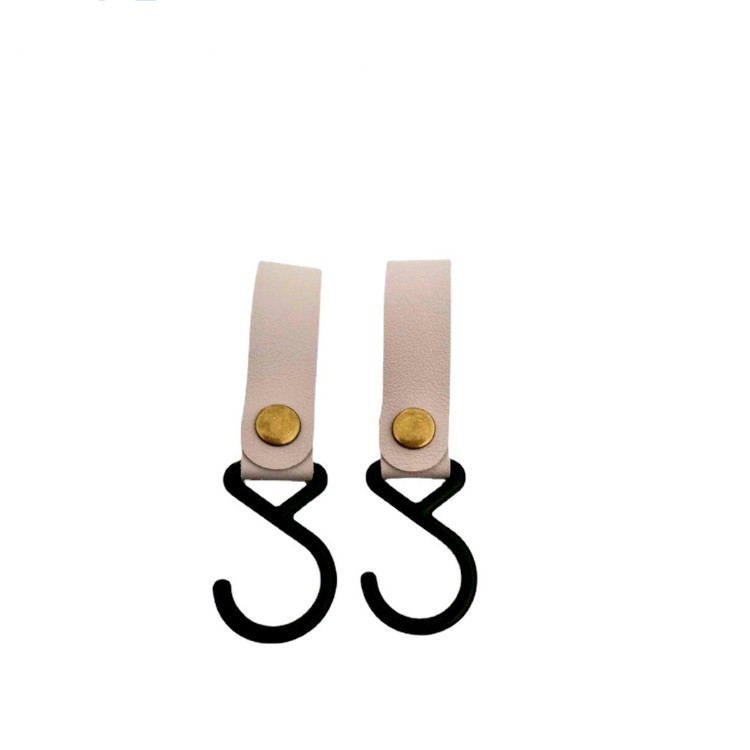 En stock al aire libre camping gancho en forma de gancho de cuero de la PU cuerda de viento llavero S gancho tienda PU tendedero gancho