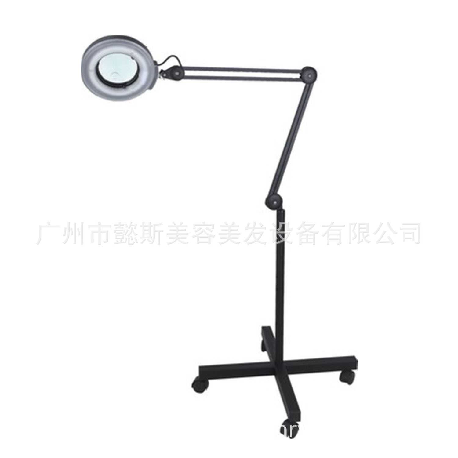工厂直销 黑色立式5XLED便携式冷光灯放大镜四脚带轮冷光放大镜