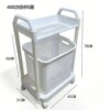 4002 pearl white square armrest 2-tier laundry hamper & storage rack (upgraded version)