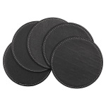 源头厂家pu圆形双面皮革茶水杯垫隔热垫现货套装6个装茶具