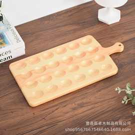 日系木质鸡蛋收纳架带手柄分格固定架冰箱厨房放置架蛋托木制