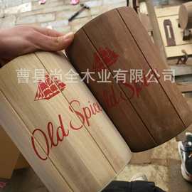 家用木制木桶客厅木质简约装饰圆形收纳桶桌面实木摆件多用整理桶