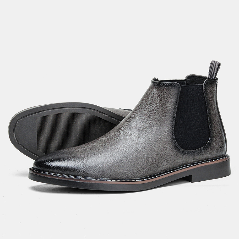 Herren Britische Herrenschuhe Polnische Farbe Mode Retro Herren Übergröße Stiefeletten Stiefeletten_voghion.com