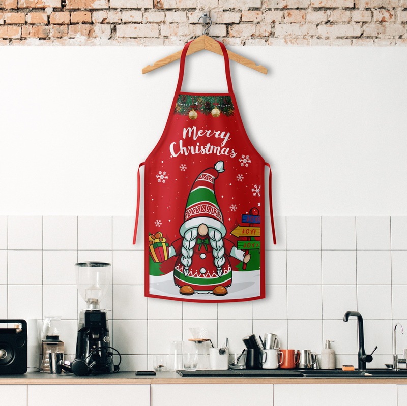新しいクリスマスエプロングリーン奇サンタクロースの家庭用キッチンエプロンクリスマス装飾用品卸売り|undefined