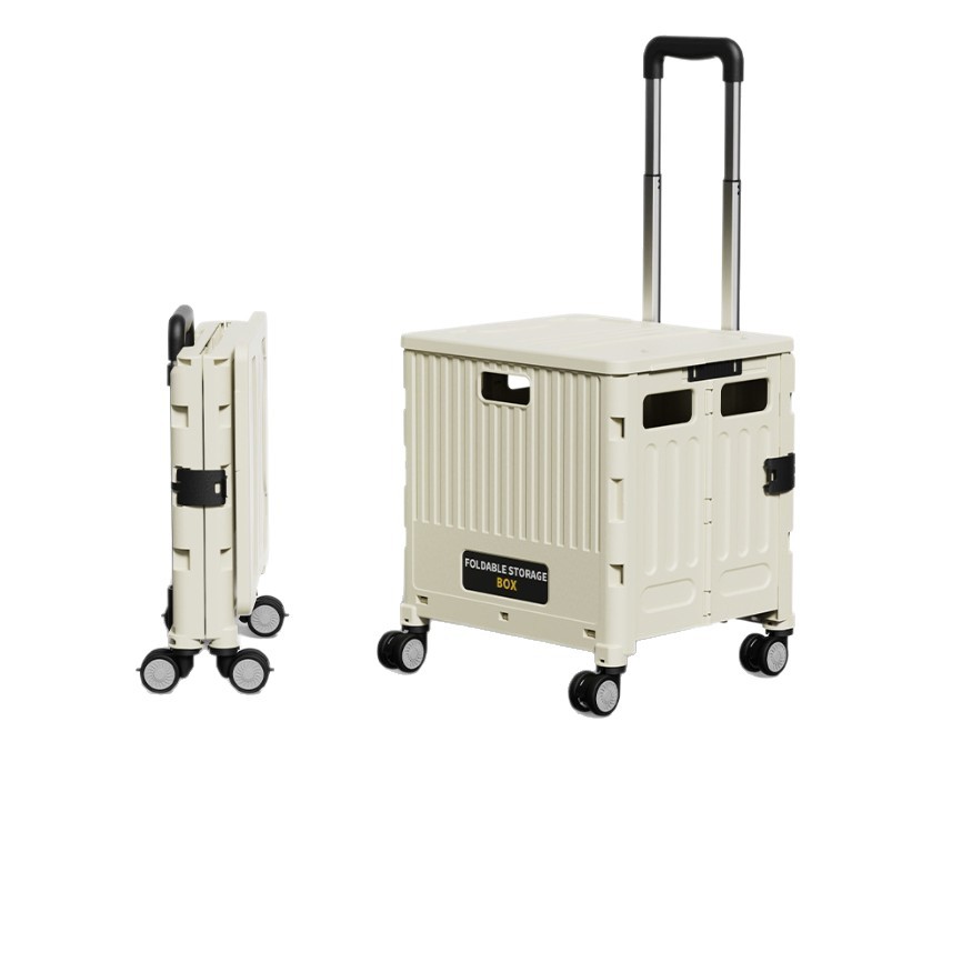 [Selección estricta] casa multifuncional comprar verduras pequeño carro de tracción portátil plegable de compras remolque caja de almacenamiento de camping