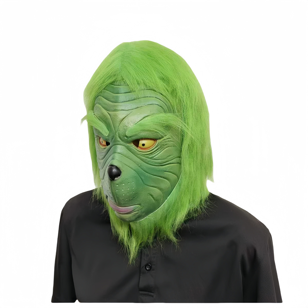 Grinch Handschuesch gréng Grinch Stola Chrëschtdag Halloween Party Elf gréng Hoereg Monster Kappbedeckung Mask_voghion.com
