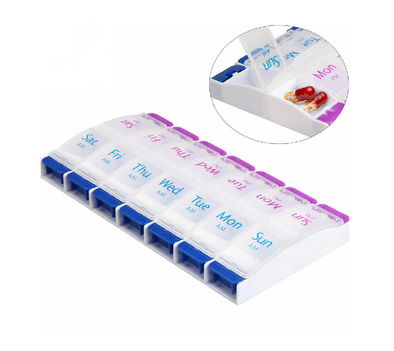 14.5*8*4.2cm; 14칸 컬러 알약 상자 14006