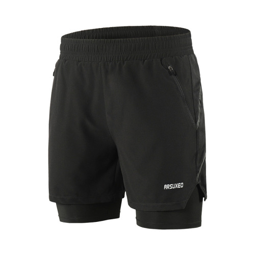 Three-point loose (with inner mesh) breathable marathon fitness running shorts B191