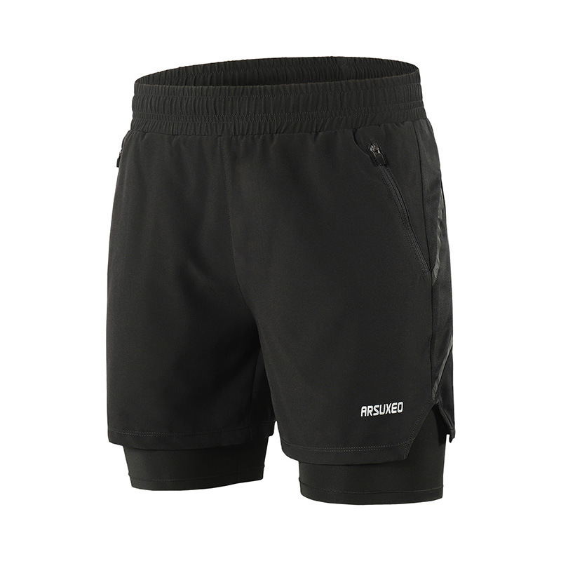Summer Three-Point Loose (with Inner Net) Breathable and Sweat-Wicking Marathon Fitness Running Loose Shorts B191
