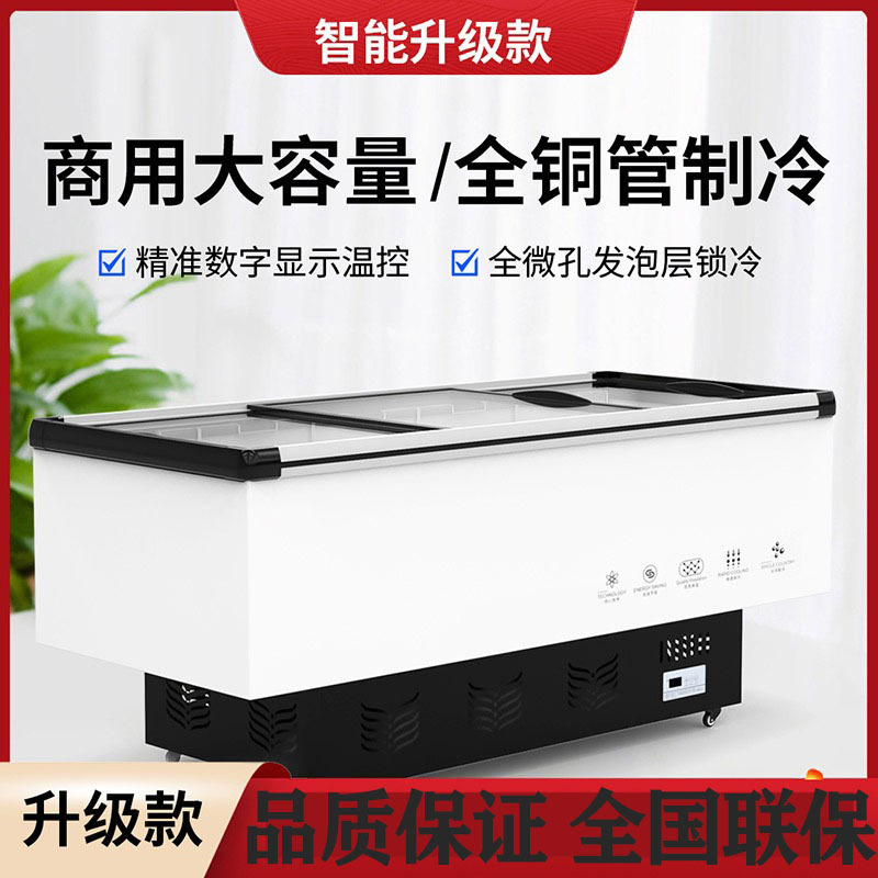 恩典商用冰柜大容量冷柜冰箱冷藏展示柜商用大容量冷冻肉类冷柜玻